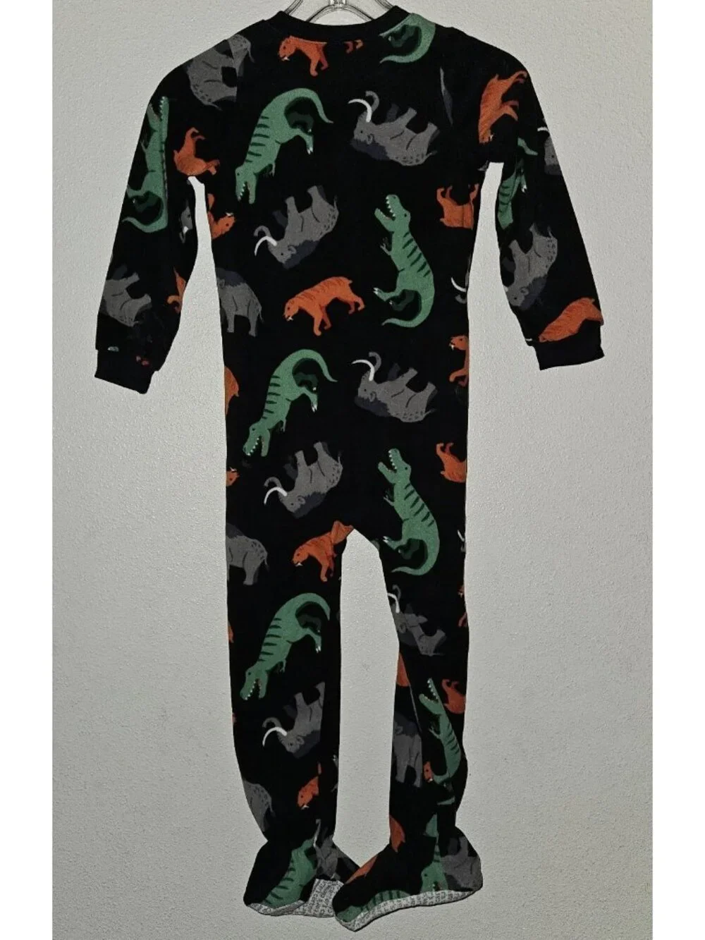 3 Carter's Simple Joys Footie Pajamas Lot Boys Size 6 Dinosaurs Black Green